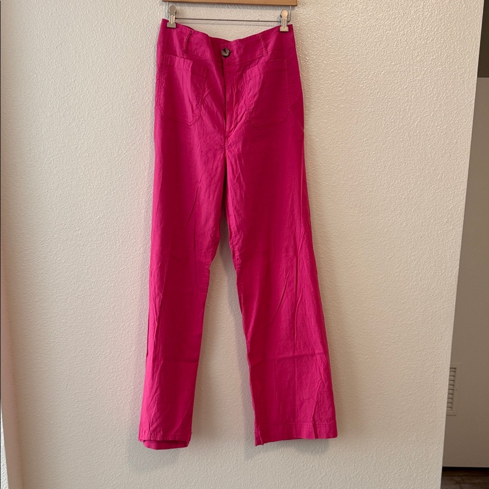 Anthropologie Pink “Colette” Wide Leg Pants size 31 Long (Tall)